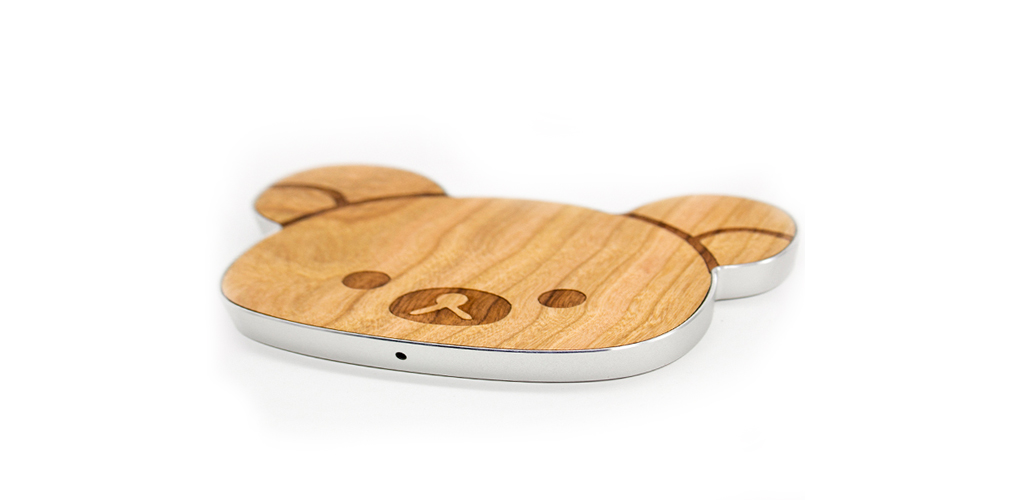 Bear design -compatible with 10W/5W Aluminium+Cherry wireless charger