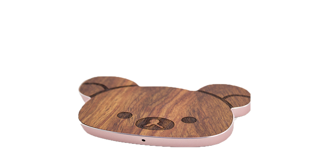 Bear design -compatible with 10W/5W Aluminium+Cherry wireless charger